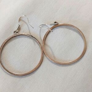 Silver Hoop Earrings Stamped Great Condition